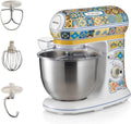 Ariete 1588 Küchenmaschine, 2400W, 5,5L Edelstahlschüssel, 7 Geschwindigkeiten, mit Spritzschutz, Mediterranes Design