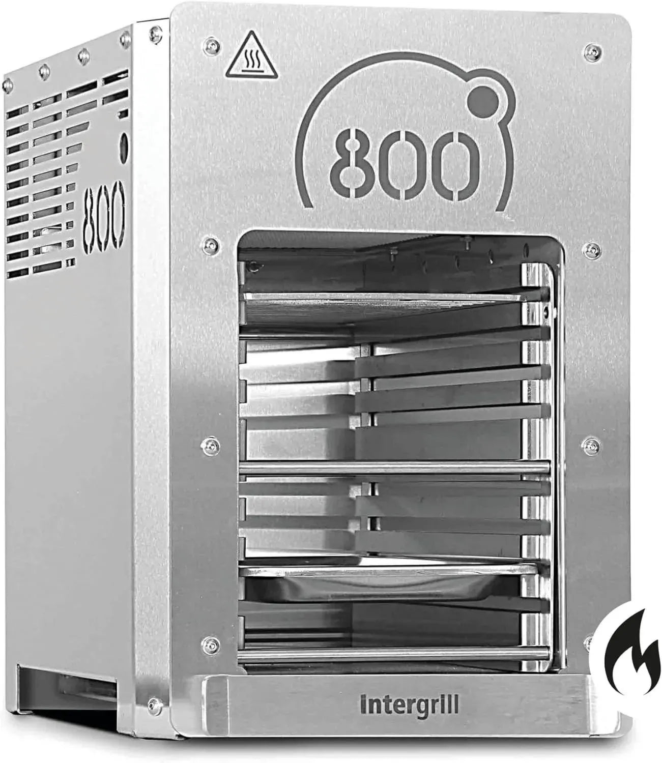 Intergrill 800° Hochleistungs-Gasgrill für perfekte Steaks, Edelstahl Oberhitze, 15,6 kg inkl. Grillrost und Gastroschale