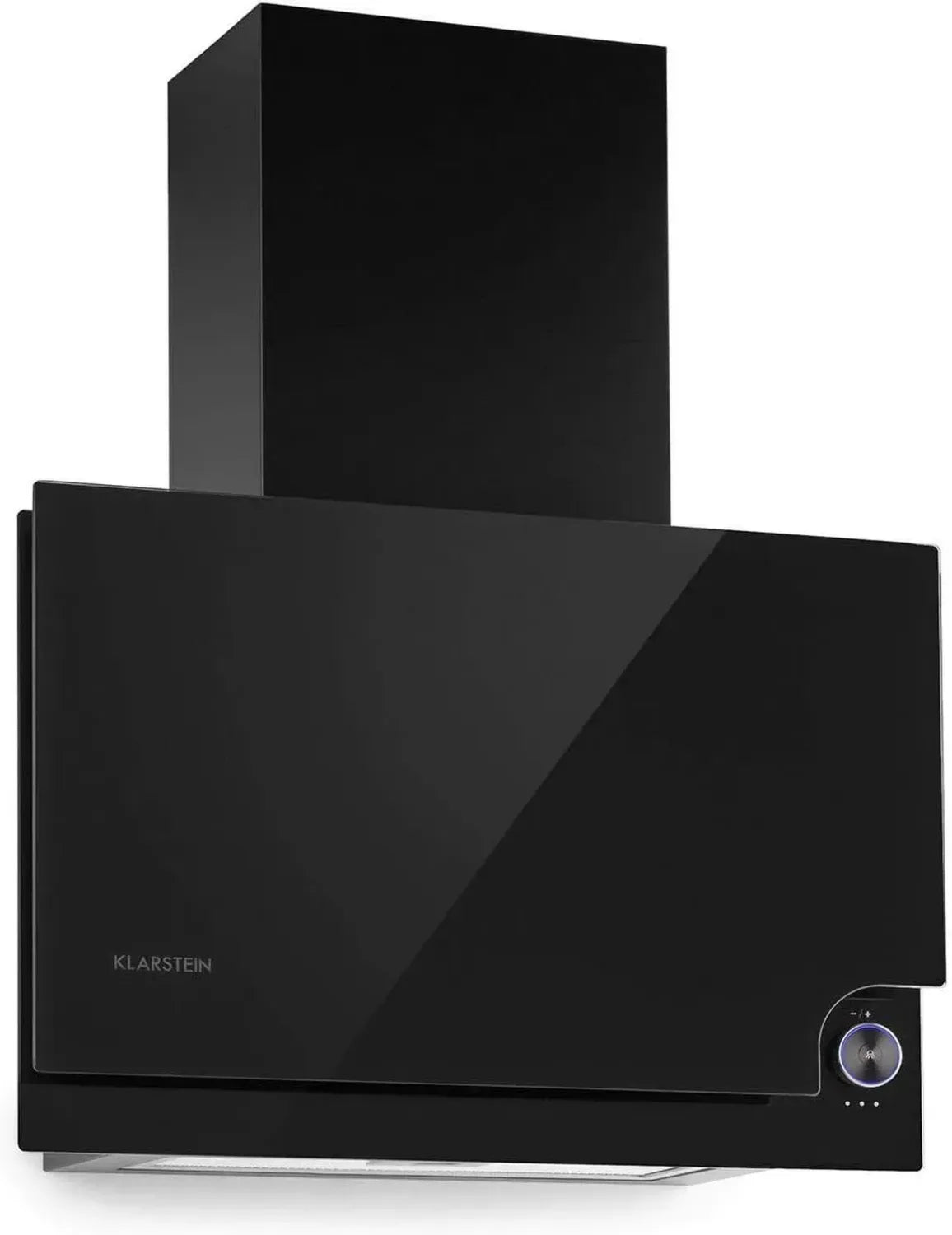 Klarstein Amelia Kopffrei-Dunstabzugshaube, flaches Design, 123W, 586 m³/h, LED 3W, 3 Stufen, Touch-Drehregler, 60x47x23,5 cm, Schwarz
